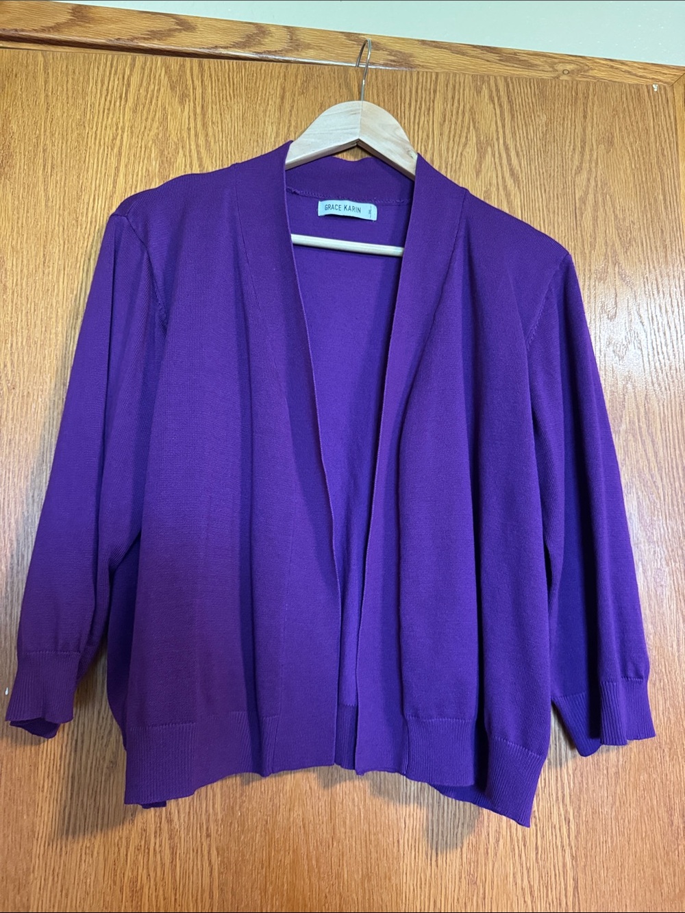 Grace Karin Purple Open-Front Lightweight Cardigan